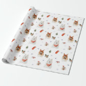 Feestelijke Kersthonden 4 Cadeaupapier (Uitgerold)