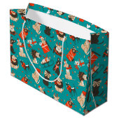 Feestelijke Kersthonden Cadeautas (Achterkant Gekanteld)