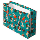 Feestelijke Kersthonden Cadeautas (Voorkant Gekanteld)