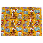 Feestelijke Kersthonden en -katten Groot Cadeauzakje (Achterkant)