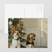 Feestelijke Kersthonden Holiday Cheer Briefkaart (Voorkant / Achterkant)