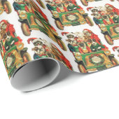 feestelijke kersthonden met kersttang cadeaupapier (Rol Hoek)