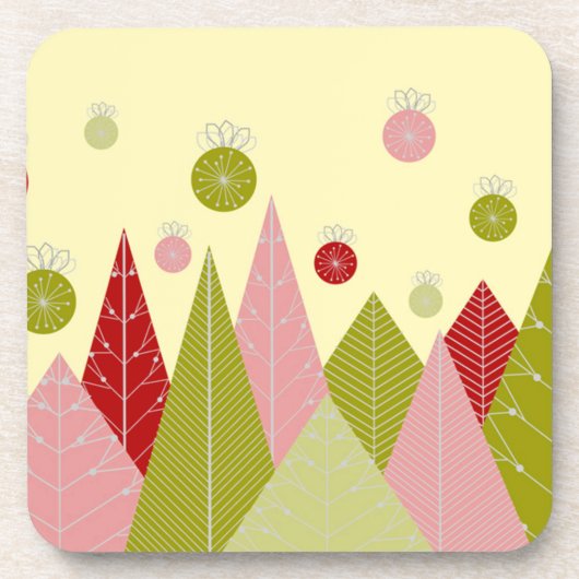 Feestelijke kerstillustratie bier onderzetter (Voorkant)