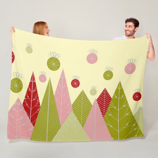 Feestelijke kerstillustratie fleece deken (In situ)