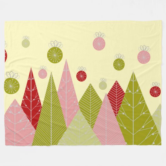 Feestelijke kerstillustratie fleece deken (Voorkant (Horizontaal))