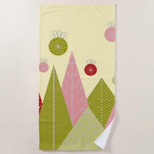 Feestelijke kerstillustratie strandlaken (Voorkant)