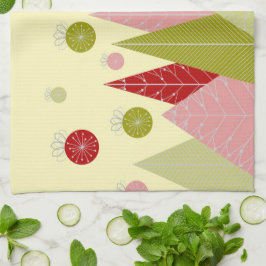 Feestelijke kerstillustratie theedoek
