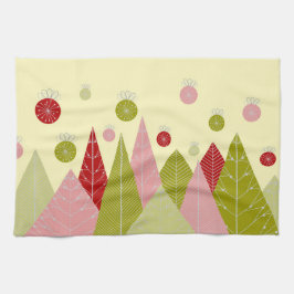 Feestelijke kerstillustratie theedoek