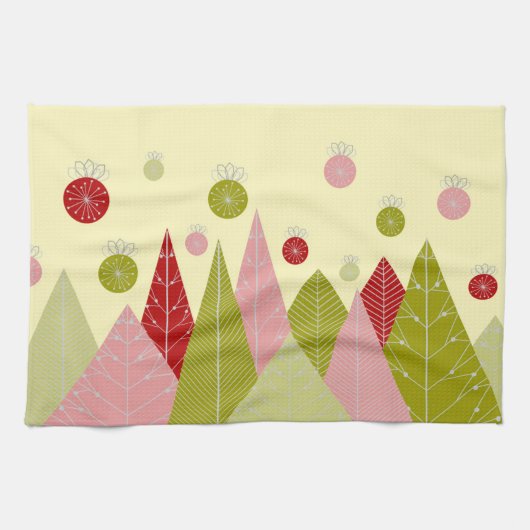 Feestelijke kerstillustratie theedoek (Horizontaal)