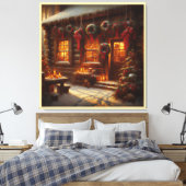 Feestelijke Kerstingang Canvas Afdruk (Insitu (Slaapkamer))