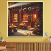 Feestelijke Kerstingang Canvas Afdruk (Insitu (Woonkamer))
