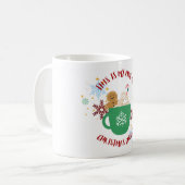 Feestelijke kerstjuichende Mok met Gingerbread Man (Voorkant links)