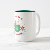 Feestelijke Kerstjuichende Mok met Gingerbread Man (Voorkant rechts)