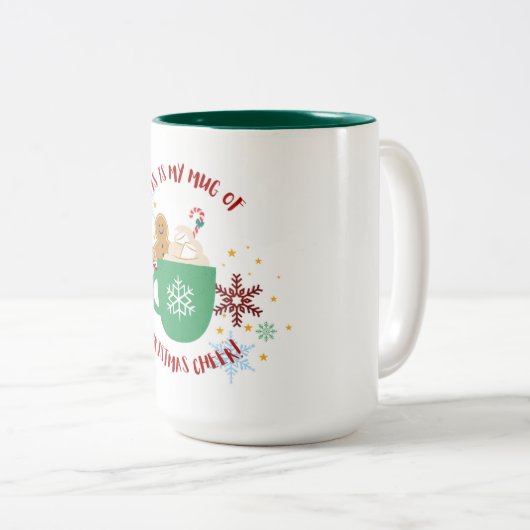 Feestelijke Kerstjuichende Mok met Gingerbread Man (Voorkant rechts)