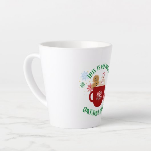 Feestelijke kerstjuichende Mok met Gingerbread Man (Linkerhoek)