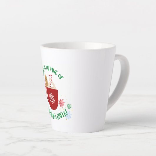 Feestelijke kerstjuichende Mok met Gingerbread Man (Rechterhoek)