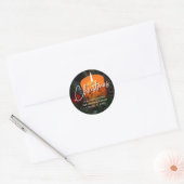 feestelijke kerstkaars ronde sticker (Envelop)
