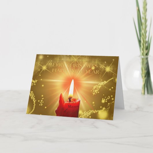 feestelijke kerstkaarslicht feestdagen kaart (Voorkant)