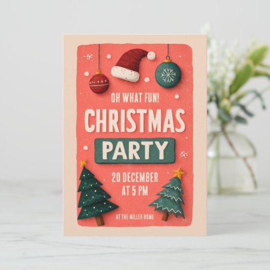 Feestelijke kerstkaart kaart (Staand voorkant)