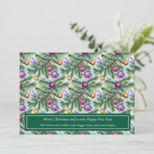 Feestelijke kerstkaart kaart (Staand voorkant)