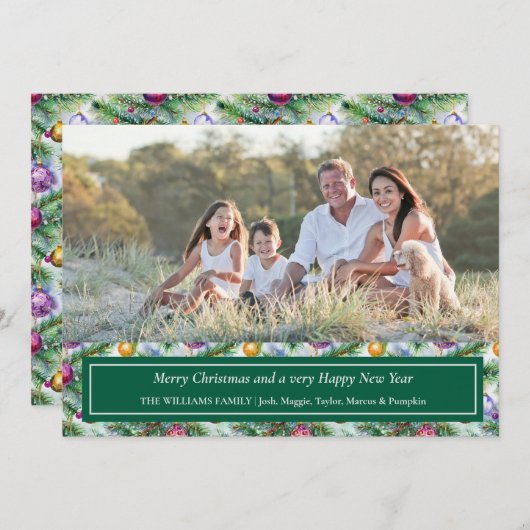 Feestelijke kerstkaart kaart (Voorkant / Achterkant)