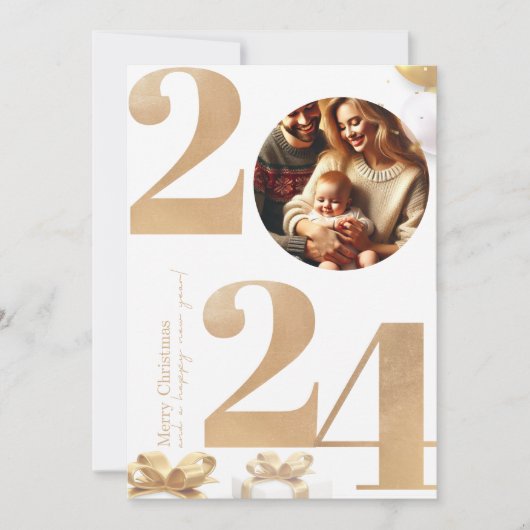 Feestelijke kerstkaart met cadeaus kaart (Voorkant)