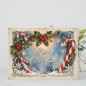 Feestelijke Kerstkaart met Glans (Staand voorkant)