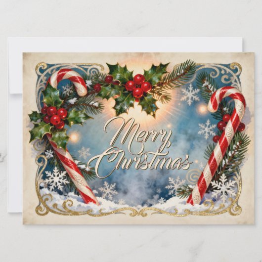 Feestelijke Kerstkaart met Glans (Voorkant)
