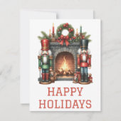 Feestelijke Kerstkaart met Haardvuur (Voorkant)