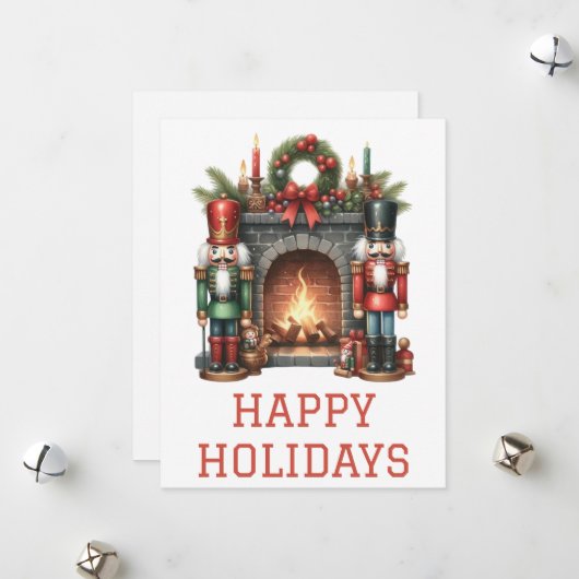 Feestelijke Kerstkaart met Haardvuur (Voorkant / Achterkant in situ)