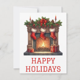 Feestelijke Kerstkaart met Haardvuur
