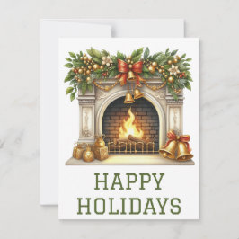 Feestelijke Kerstkaart met Haardvuur