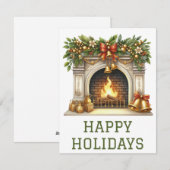 Feestelijke Kerstkaart met Haardvuur (Voorkant / Achterkant)