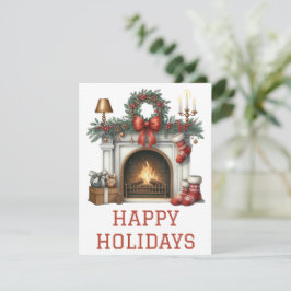 Feestelijke Kerstkaart met Haardvuur