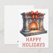 Feestelijke Kerstkaart met Haardvuur (Voorkant / Achterkant)
