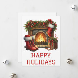 Feestelijke Kerstkaart met Haardvuur