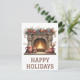 Feestelijke Kerstkaart met Haardvuur