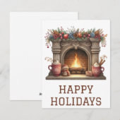 Feestelijke Kerstkaart met Haardvuur (Voorkant / Achterkant)