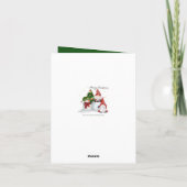 feestelijke kerstkabouter sneeuwpop feestdagen kaart (Achterkant)