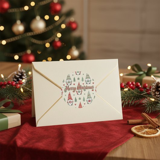 Feestelijke Kerstkabouterpatroon Sticker
