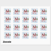 Feestelijke kerstkabouters Holiday Square Sticker (Vel)