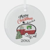 feestelijke kerstkamper-woordkunst glas ornament (Voorkant)