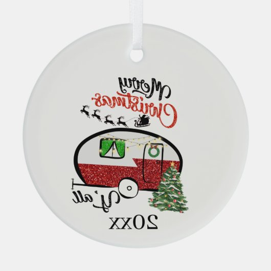 feestelijke kerstkamper-woordkunst glas ornament (Achterkant)