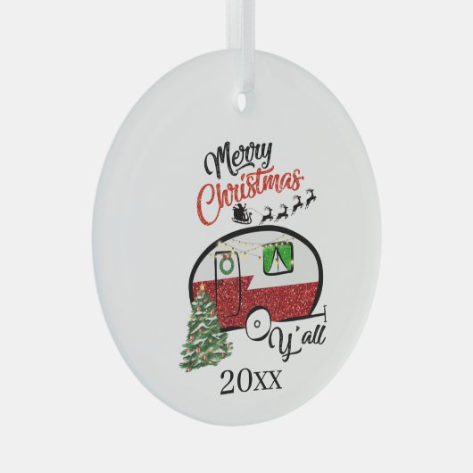 feestelijke kerstkamper-woordkunst glas ornament (Voorkant Rechts)