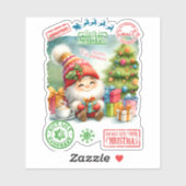 Feestelijke kerstkarakter Sticker (Vel)