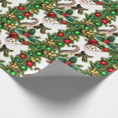 feestelijke kerstkat cadeaupapier (Hoek)