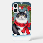 feestelijke kerstkat Case-Mate iPhone case (Achterkant)
