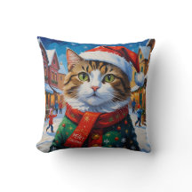 Feestelijke Kerstkat in Santa Hat