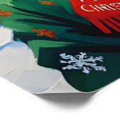 Feestelijke Kerstkat in Santa Hat Poster (Hoek)