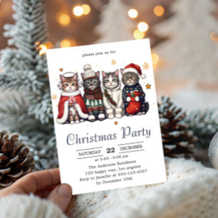 Feestelijke Kerstkat Knuffel Kerstkattenfeestje Kaart
